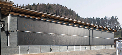 Frentes Lubratec® - Rollofront - Protección estable para aperturas especialmente largas con alta seguridad del sistema Lubratec Rollofront - Frontal textil fiable para interiores y exteriores