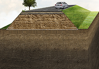 Refuerzo geotextil para la base de la presa Geotextil para el refuerzo de la base de la presa